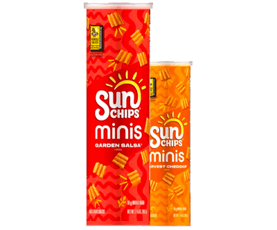 SunChips Minis, Garden Salsa Flavored Canister, Multigrain Chips, 3.75 oz Canister