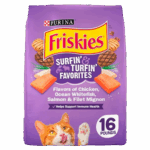 Purina Friskies Dry Cat Food for Adult Cats & Kittens, Surfin’ & Turfin